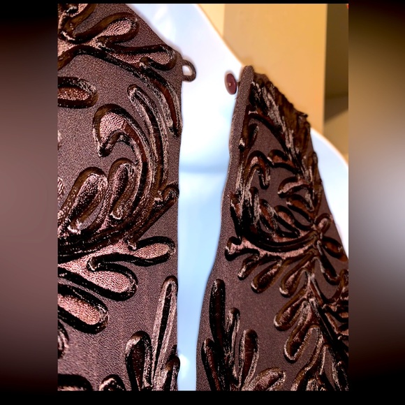 Vintage 90’s Carmen Marc Valvo Chocolate Brown Formal Dress - Picture 4 of 9